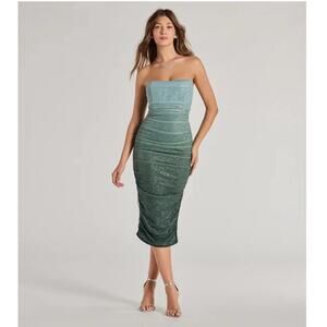 Windsor NWT | Effortless Dazzle Ombre Glitter Mesh Midi Dress | Medium